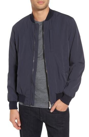 Men's Eleventy Cotton Blend Bomber Jacket X-large - Blue