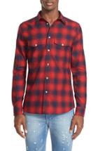 Men's Givenchy Extra Trim Fit Plaid Flannel Western Shirt