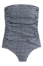 Women's J.crew Gingham Strapless One-piece Swimsuit