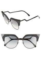 Women's Fendi 54mm Metal Tipped Cat Eye Sunglasses - Black