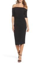 Women's Trina Trina Turk Jacey Off The Shoulder Sheath Dress - Black