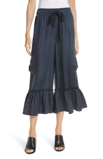 Women's Cinq A Sept Prisilla Ruffle Hem Cargo Pants - Blue