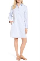 Women's Nordstrom Signature Solid Poplin Shirtdress - Blue