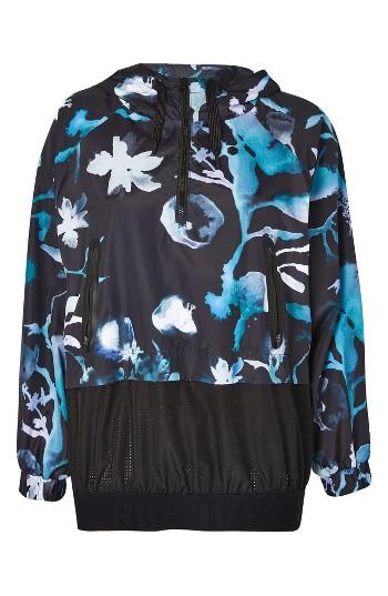 Women's Ivy Park Cloud Print Mesh Detail Hoodie - Black