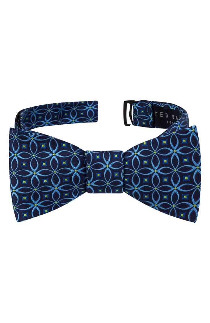 Men's Ted Baker London Geo Silk Bow Tie, Size - Blue