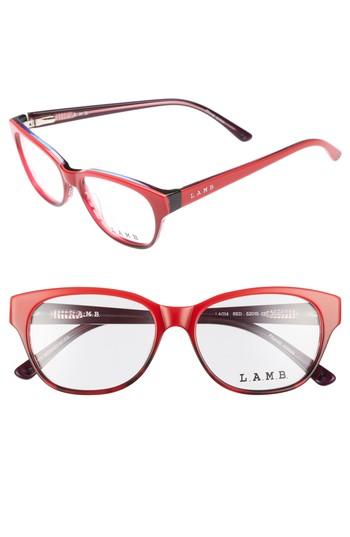 Women's L.a.m.b. 55mm Modified Oval Optical Glasses - Red