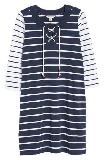Women's Tommy Bahama Floricita Lace-up Stripe Shift Dress - Blue