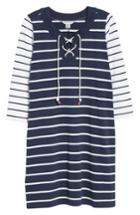 Women's Tommy Bahama Floricita Lace-up Stripe Shift Dress - Blue