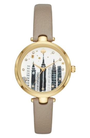 Women's Kate Spade New York Holland Skyline Leather Strap Watch, 34mm