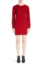 Women's Burberry Alewater Elbow Patch Merino Wool Dress - Red