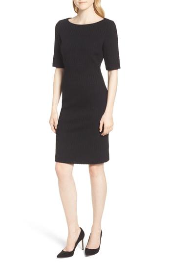 Women's Boss Hadea Textured Jersey Sheath Dress - Black