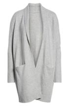 Women's Treasure & Bond Rib Knit Detail Cardigan, Size - Grey