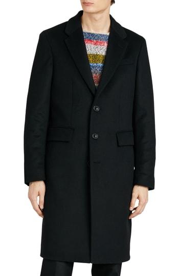 Men's Burberry Halesowen Wool And Cashmere Overcoat Eu - Black