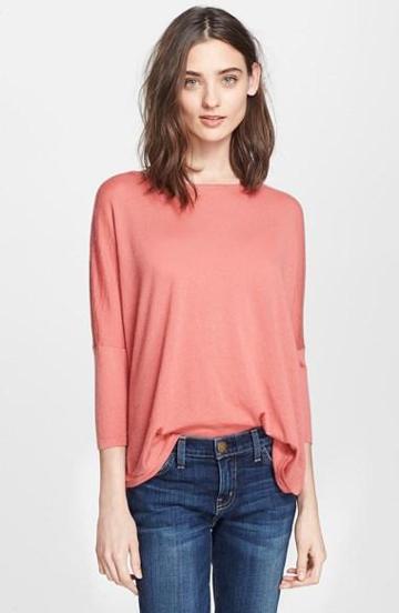 Women's Autumn Cashmere Drop Shoulder Asymmetrical Cashmere Sweater