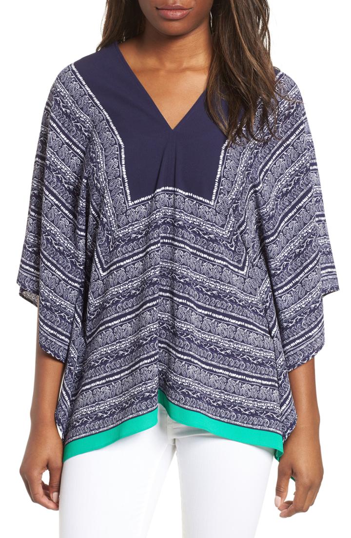 Women's Chaus Paisley Scarf Poncho Top