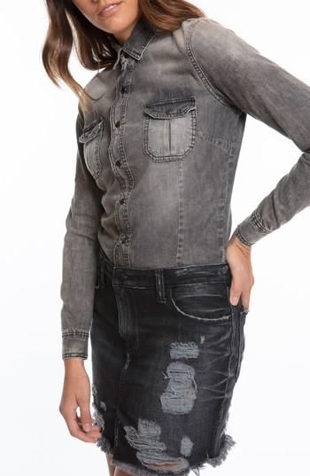 Women's Prps Mixed Media Denim Shirtdress