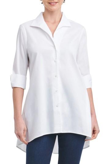 Women's Foxcroft Lucy Stretch Tunic Shirt - White