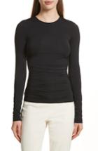 Women's Theory Ruched Jersey Tee - Black
