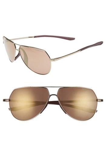 Men's Nike Outrider E 62mm Oversize Aviator Sunglasses - Copper/ Brown Bronze