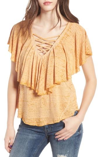 Women's Sun & Shadow Ruffle Tee - Yellow