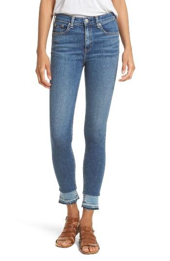 Women's Rag & Bone High Waist Ankle Skinny Jeans - Blue