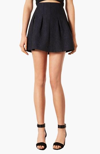 Topshop 'lexie' Jacquard Full Skirt Navy