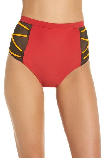 Women's Chromat Launch Bikini Bottoms - Red