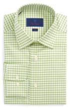 Men's David Donahue Trim Fit Gingham Dress Shirt .5 32/33 - Green
