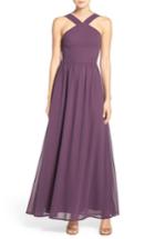 Women's Lulus Cross Neck A-line Chiffon Gown - Purple