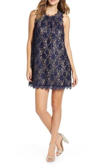 Women's Speechless Sequin Lace Shift Dress - Blue