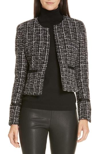 Women's Boss Kalali Crop Tweed Jacket R - Black