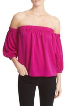 Women's Milly Stretch Silk Off The Shoulder Top