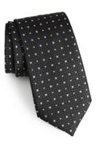 Men's Calibrate Gest Dot Silk Tie, Size - Black