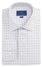 Men's David Donahue Trim Fit Check Dress Shirt .5 32/33 - Brown