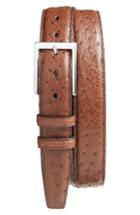 Men's Torino Belts Ostrich Leather Belt - Cappuccino