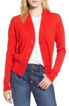 Women's J.crew Lightweight Crop Cardigan, Size - Red