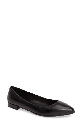 Women's Ecco Shape Pointy Ballerina Flat -5.5us / 36eu - Black
