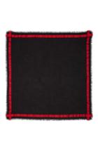Women's Alexander Mcqueen Satin Frame Logo Jacquard Silk Shawl, Size - Black