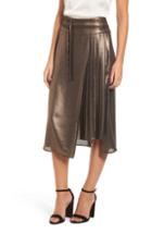 Women's Leith Belted Pleat Front Skirt, Size - Metallic