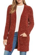 Petite Women's Halogen Chenille Cardigan P - Metallic