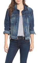 Women's Hudson Jeans Colorblock Studded Lambskin Leather Biker Jacket