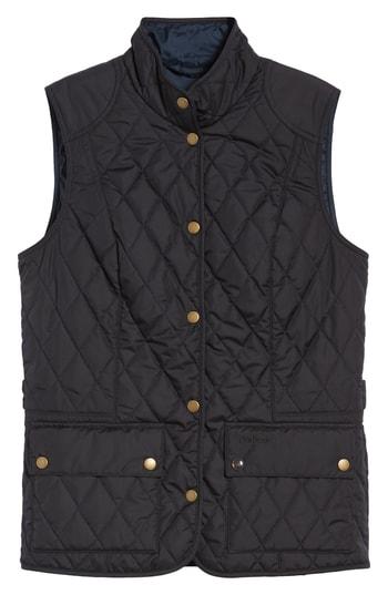 Women's Barbour 'saddleworth' Quilted Vest Us / 8 Uk - Blue