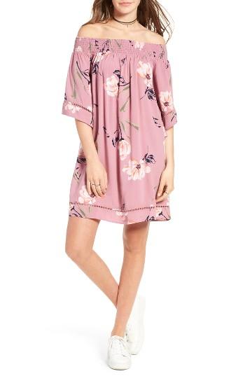 Women's Love, Fire Off The Shoulder Dress - Pink