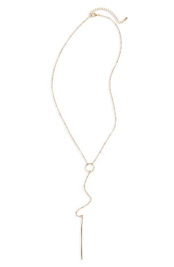 Women's Bp. Circle Bar Lariat Necklace