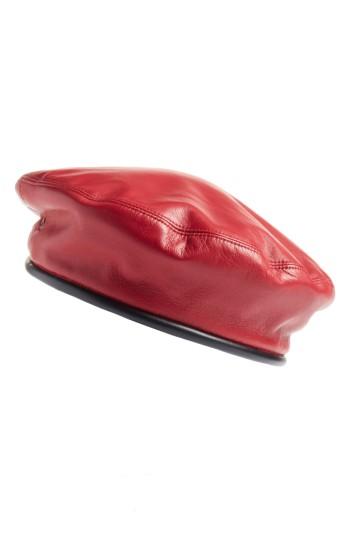 Women's Eric Javits Lambskin Leather Beret -