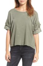 Women's Current/elliott The Ruffle Roadie Tee - Green