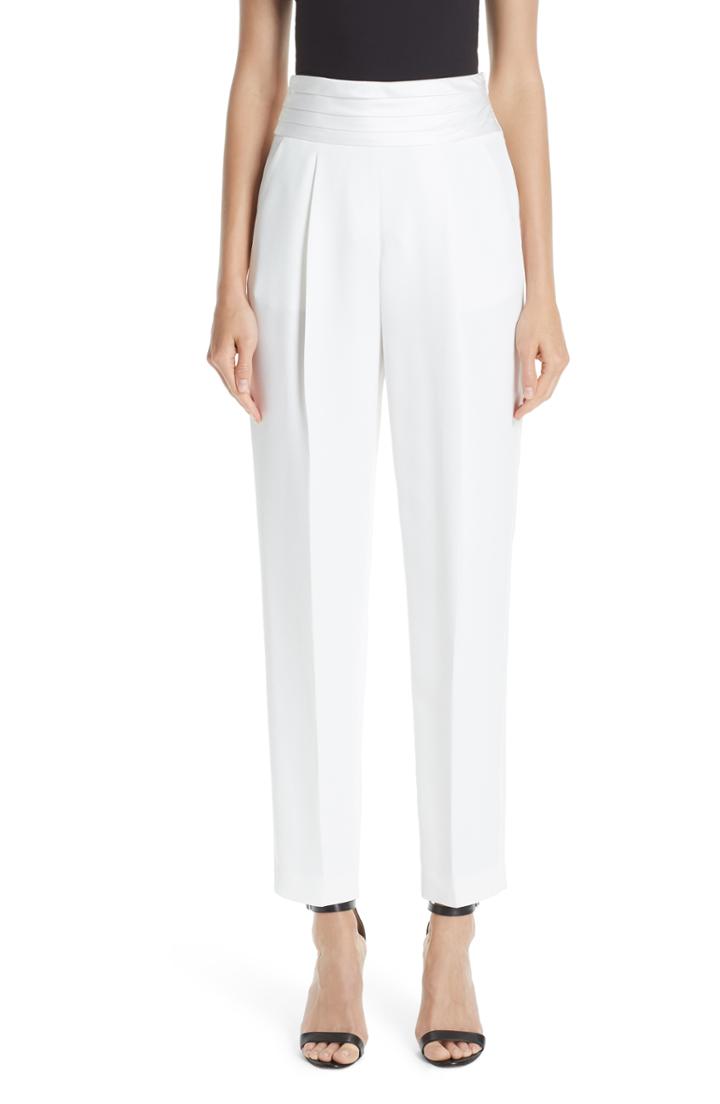 Women's Emporio Armani Pleated Waistband Pants Us / 38 It - White