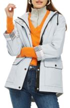 Women's Topshop Annie Hooded Rain Jacket Us (fits Like 0) - Grey