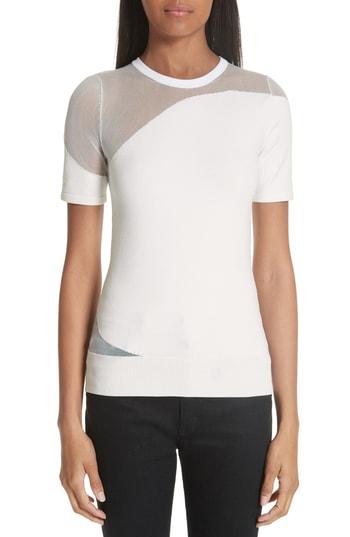 Women's Cushnie Et Ochs Sheer Panel Knit Top - White