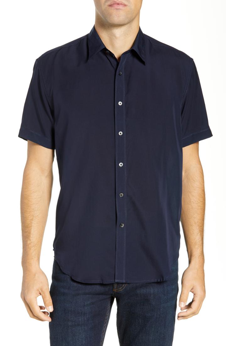 Men's Coastaoro Dream On Regular Fit Short Sleeve Sport Shirt - Blue